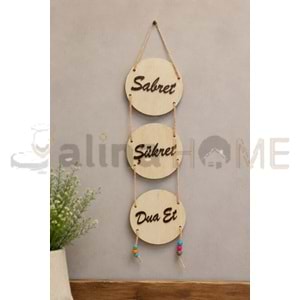 GLS İPLİ YUVARLAK SABRET ŞÜKRET DUA ET 11 CM