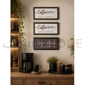 GLS AHŞAP KAHVE KÖŞESİ DUVAR SÜSLERİ DİKDÖRTGEN 35x20 CM