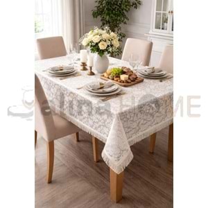 İNCİ MASA ÖRTÜSÜ KAYMAZ SİLİNEBİLİR 8 KİŞİLİK 190x150 CM 1*25