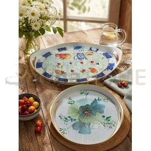 İSRA LÜX BEYAZ 2 Lİ HİRA TEPSİ 33x51,5 - 29x29 CM 1*18