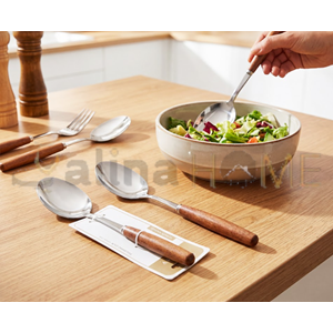 BZD IVORY ÇELİK SERVİS KAŞIĞI AHŞAP SAPLI 25 CM 1*6