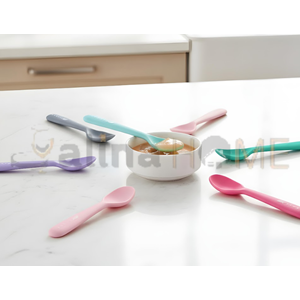 BZD IVORY SİLİKON MAMA KAŞIĞI SETİ İKİLİ 1*24