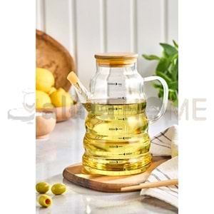 ALİNA CAM BOROSİLİKAT YAĞLIK BAMBU KPK 1 LT CEMRE 1*24