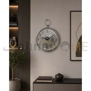 KRD DUVAR SAATİ ÇARKLI MODEL GÜMÜŞ 1*16