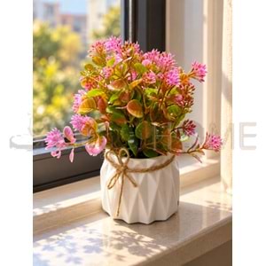 KRD ÇİÇEK YAPAY SAKSILI CİPSOLU ÇİÇEK 15 CM 1*24