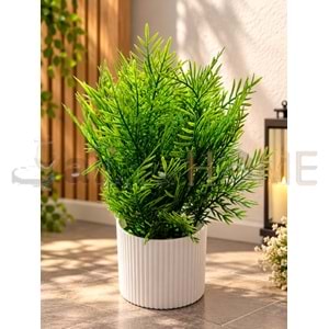 KRD ÇİÇEK YAPAY SAKSILI YEŞİL YAPRAKLI ÇİÇEK 25 CM 1*12