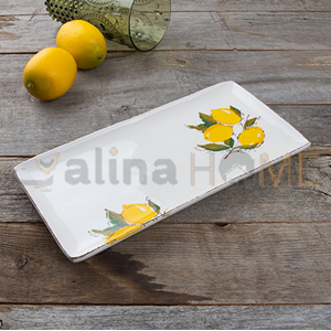 KSV PORSELEN BATON SUNUM TABAĞI LİMON DESEN 29x15 CM ADET 1*6