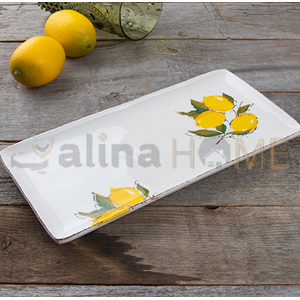 KSV PORSELEN BATON SUNUM TABAĞI LİMON DESEN 36 CM ADET 1*6