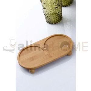 MLN BAMBU YAĞLIK ALTI OVAL BÖLMELİ TOP AYAKLI 24x12 CM 1*72