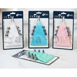 BZD IVORY KEK PASTA SETİ SİLİKON TORBALI METAL DUY SETİ 1*60