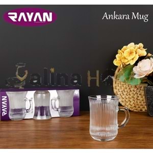 RAYAN CAM KULPLU BARDAK ANKARA 6 LI MUG 1*8