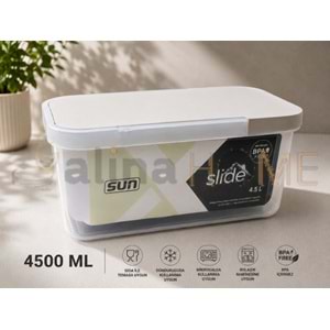 SUN SAKLAMA KABI SÜRGÜLÜ KAPAK 4500 ML 1*12