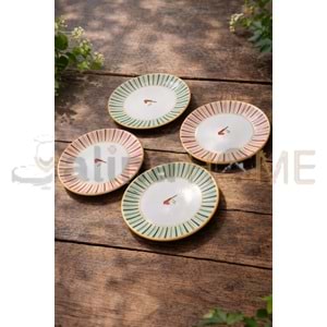 ALİNA HOME SEVDA KUŞU YUVARLAK TATLI TABAĞI 14,5x14,5 CM 1*20