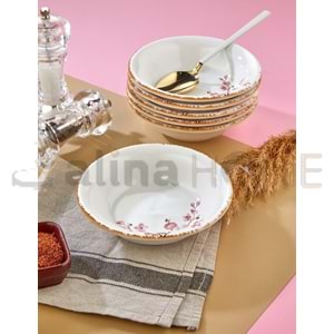 ALİNA HOME PEMBE SAKURA YUVARLAK ÇORBA KASESİ 16 CM 1*12