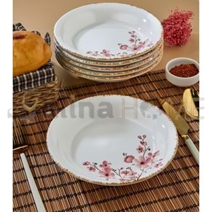 ALİNA HOME PEMBE SAKURA YUVARLAK YEMEK TABAĞI 20 CM 1*12