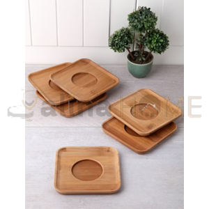 BALSA BAMBU ÇAY TABAĞI KARE 6 LI 1*24