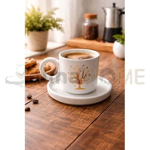 EGE SERAMİK KUPA HAYAT AĞACI FİGÜRLÜ TABAKLI 1*36