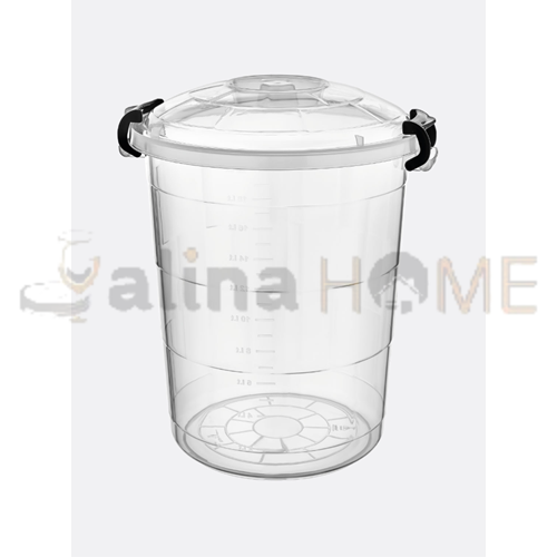 BURSEV TETRİS YUVARLAK BAKLİYAT KOVA 45 LT. ŞEFFAF 1*10