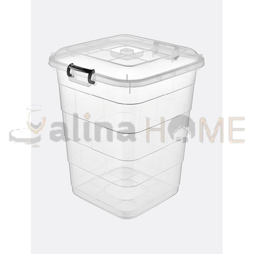 BURSEV TETRİS KARE BAKLİYAT KOVA 55 LT. ŞEFFAF 1*10