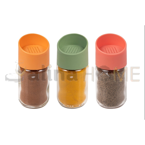 HEREVİN TUZLUK&BİBERLİK CAM 70 ML RENKLİ KAPAK 1*30