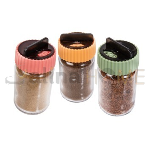 HEREVİN TUZLUK&BİBERLİK CAM 105 ML RENKLİ KAPAK 1*40