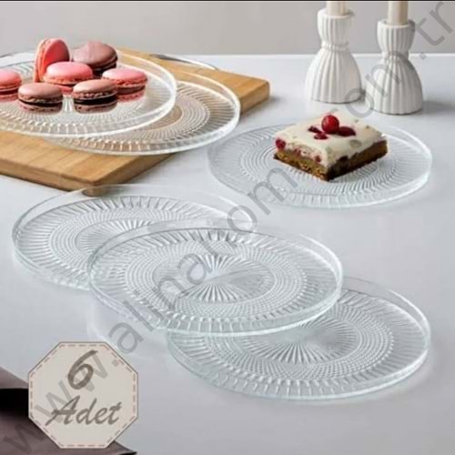 AKGÜL DİK KENARLI ELENA 14 CM 6 LI 13601 CAM TABAK 1*12