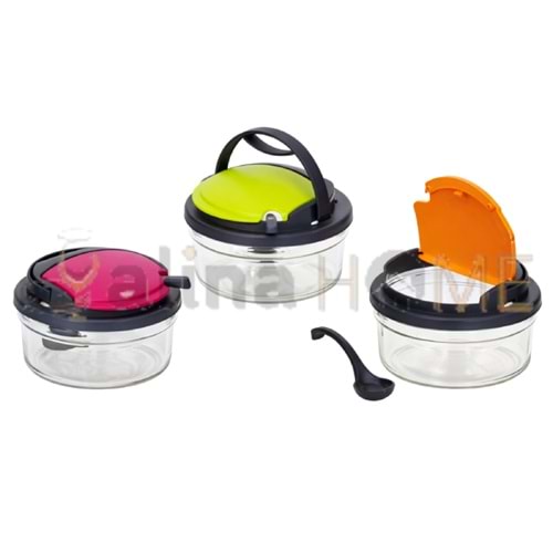 HEREVİN KASE CAM ÇOK FONKSİYONEL KAŞIKLI KASE 410 ML 1*12