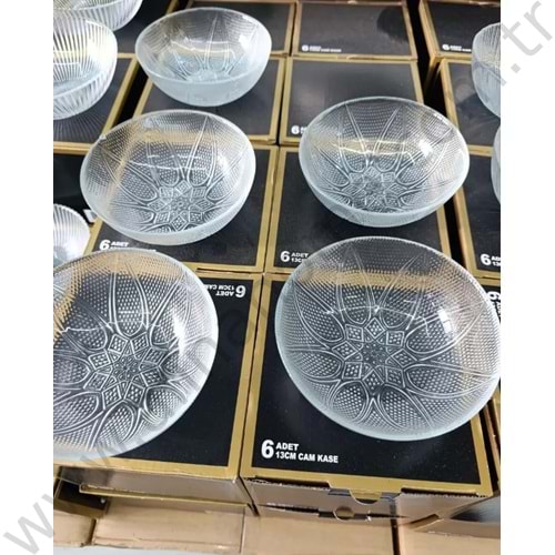 AKGÜL 13 CM 6 LI CAM KASE 1*12