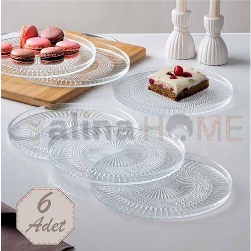 ALN GLASSCOM ELENA 16 CM DİK TATLI TABAĞI 6 LI 1*6