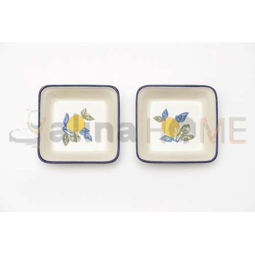 ÜLGER SERAMİK LİMON DESENLİ KARE KAHVALTLIK&ÇEREZLİK 1*36