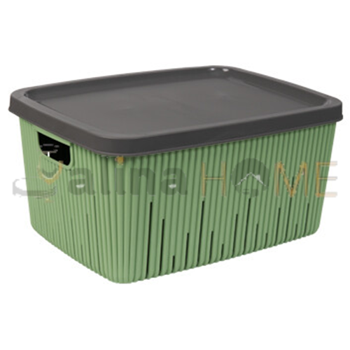 HEREVİN SEPET ÇOK AMAÇLI KAPAKLI SEPET 18 LİTRE YEŞİL 1*8