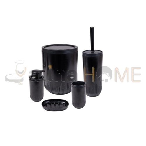 HEREVİN BANYO SETİ YUVARLAK 5 Lİ SET SİYAH 1*4