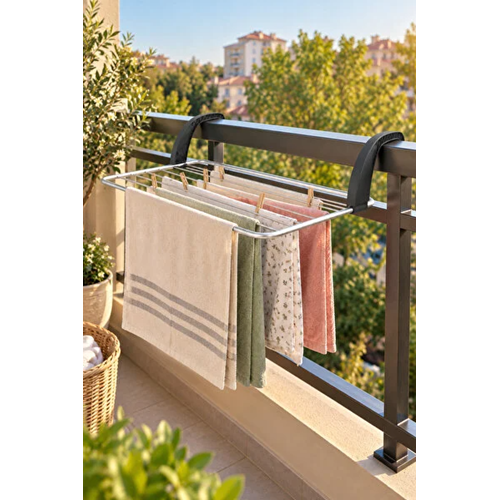 PERİLLA KURUTMALIK BALKON DİRSEKLİ ÇAMAŞIR KURUTMALIĞI 106x54 CM 1*10