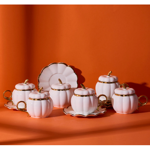 PEROTTİ PORSELEN KABAK KAHVE FİNCAN TAKIMI 1*6