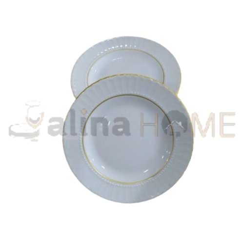 PORLAND YEMEK TABAĞI 19 CM 2F BOYA YALDIZ ADET 1*6