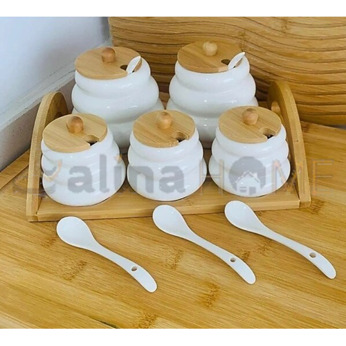 MTR PORSELEN BAHARAT TAKIMI BAMBU KAPAK BOMBELİ 5 Lİ 1*8