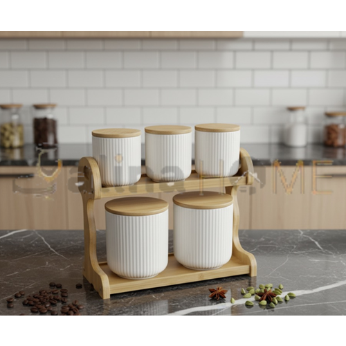 MTR PORSELEN BAHARAT TAKIMI BAMBU KAPAK ÇİZGİLİ 5 Lİ 1*6