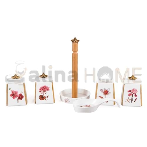 MTR PORSELEN MUTFAK SETİ YILDIZLI KAPAK 6 PARÇA 1*6