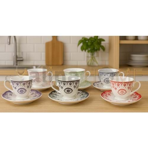 MTR PORSELEN KAHVE FİNCAN TAKIMI 6 LI 1*12