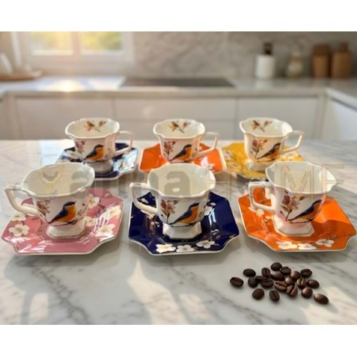 MTR PORSELEN KAHVE FİNCAN TAKIMI 6 LI 1*12