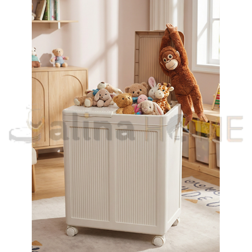 BURSEV ÇAMAŞIR SEPETİ BÖLMELİ KATLANABİLİR TEKERLEKLİ 100 LT 1*1