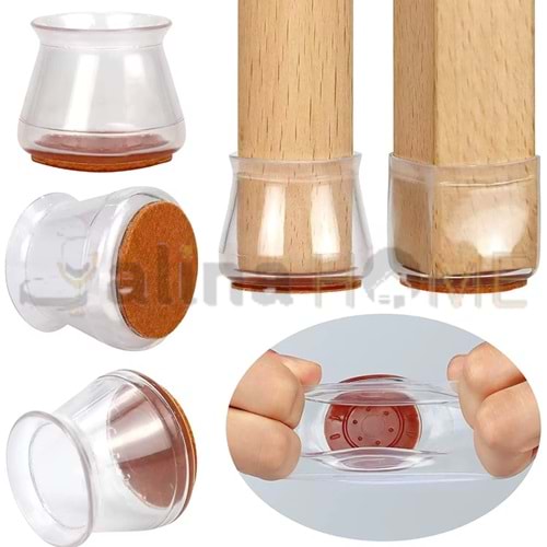MTR SİLİKON KEÇELİ SANDALYE AYAĞI KORUYUCU 4 LÜ 1*20