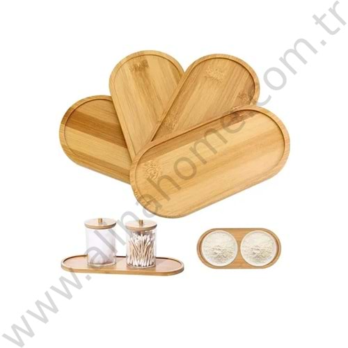 MTR BAMBU YAĞLIK ALTI DÜZ 2 Lİ 24x12 CM OVAL 1*144