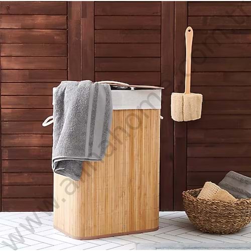MTR BAMBU KİRLİ ÇAMAŞIR SEPETİ 2 GÖZLÜ 1*12