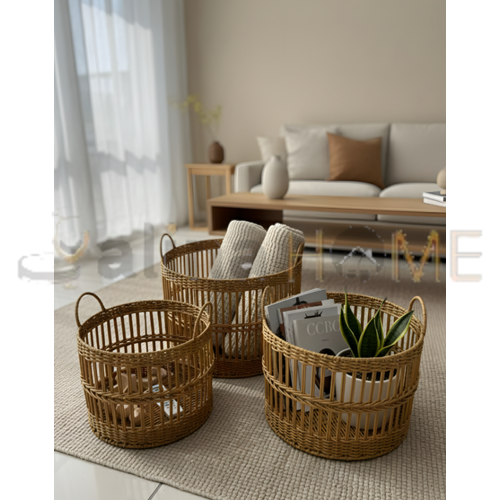 MTR SEPET 3 LÜ HASIR ÖRME YUVARLAK 24-26-31 CM 1*2