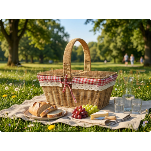 MTR HASIR PİKNİK SEPETİ KAPAKLI DİKDÖRTGEN 1*6