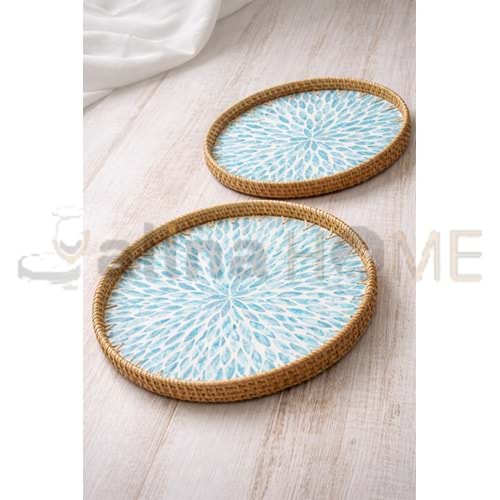 MTR HASIR TEPSİ DESENLİ YUVARLAK 2 Lİ 30-35 CM CM 1*24