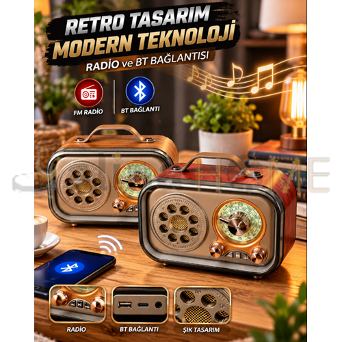MTR RADYO AHŞAP MODEL BLUETOOTH BAĞLANTILI 1*36