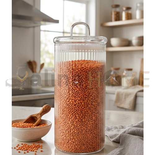 MTR CAM KAVANOZ ÇİZGİLİ CAM KAPAKLI 1300 ML 1*24