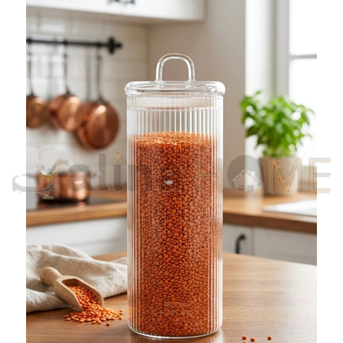 MTR CAM KAVANOZ ÇİZGİLİ CAM KAPAKLI 1800 ML 1*24